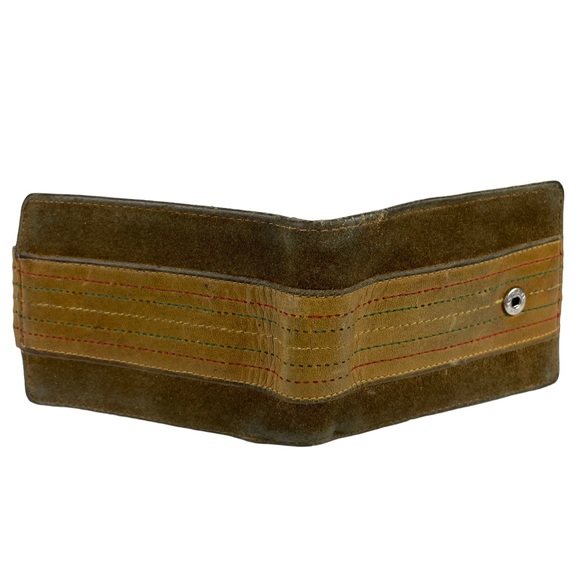 Vintage Genuine Leather Mens Wallet Single Bill Fold Snap Closure Change Pocket - Picture 6 of 11